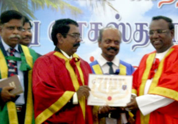 Pastor S. Anand Apostolic Christian Assembly (ACA) KK Nagar Ministries, Chennaiwas awarded Doctorate Degree by University of Jerusalem